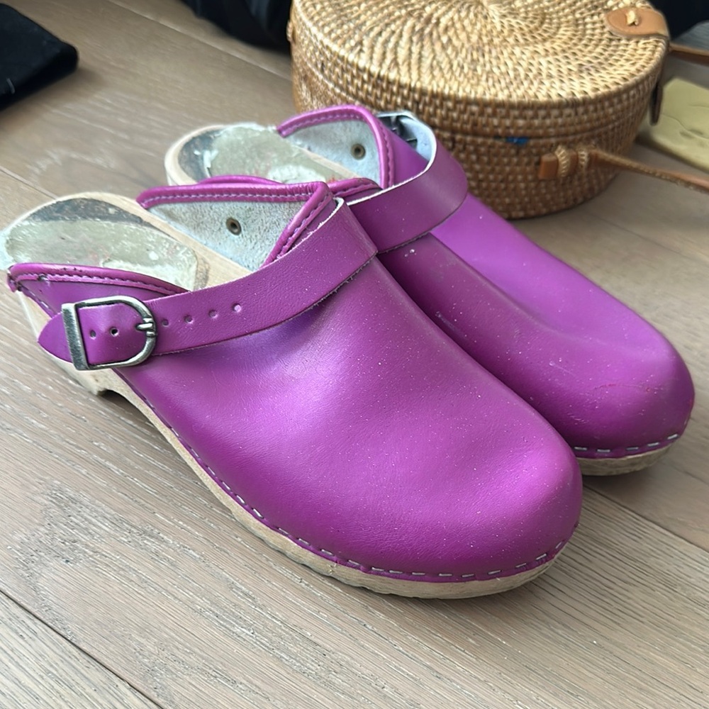 Vibrant Purple Clogs with Buckle